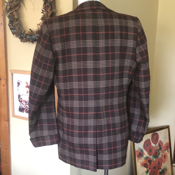 Vintage 60s OSCAR DE LA RENTA Size 39R Luxe Plaid Sportjacket MAD MEN Don Draper - Picture 7 of 16